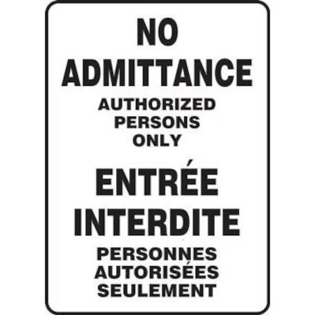 Accuform BILINGUAL SAFETY SIGN NO FBMADC525XP FBMADC525XP